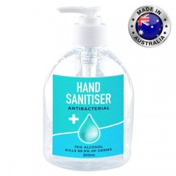Hand Sanitisers - 500ml - 75% Australian Made Antibacterial Hand Sanitiser Gel