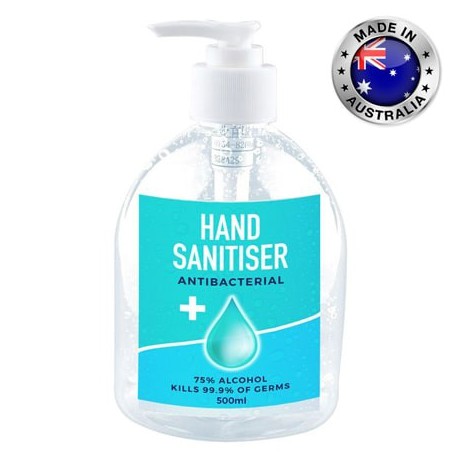 Hand Sanitisers - 500ml - 75% Australian Made Antibacterial Hand Sanitiser Gel