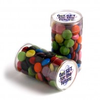 Pet Tube Filled with Choc Beans 100G (Corporate Colours)