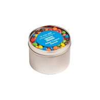 Small Round Acrylic Window Tin Fillled with M&Ms 160G