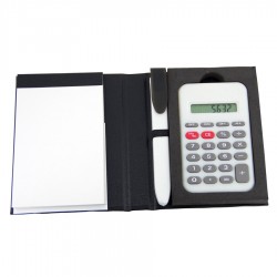 Notepad with Pen and Calculator