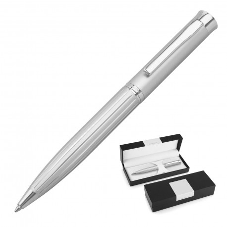 Executive Pens - Metal Pen Ballpoint Derofe Stripe Silver