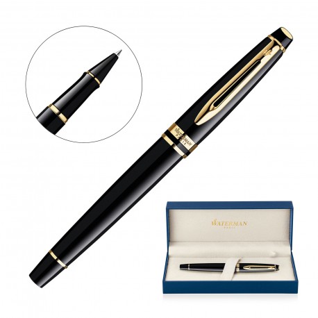 Executive Pens - Metal Pen Rollerball Waterman Expert - Lacquer Black GT