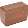 LED Display Clock - Wood