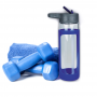 Sleeve Glass Drink Bottle with Sipper - Blue