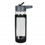 Sleeve Glass Drink Bottle with Sipper - Blue