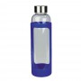 Sleeve Glass Drink Bottle with Stainless Steel Lid