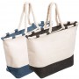 Zippered Laminated Jute Canvas Tote Bag