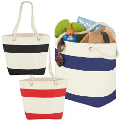 Cotton & Calico Tote Bags - Capri Stripes Cotton Tote