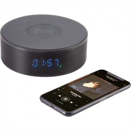 Bluetooth Speaker Clock w/Wireless Charging