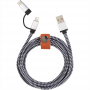 USB Hubs & Cables - Paramount 3-in-1 Fabric Charging Cable