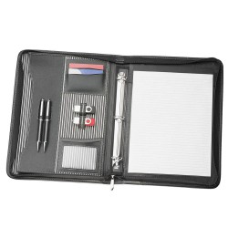 Non Leather Compendiums - A4 Zippered Compendium with Removable 3 Ring Binder