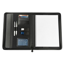 Non Leather Compendiums - A4 Zippered Compendium With Peach Skin Interior