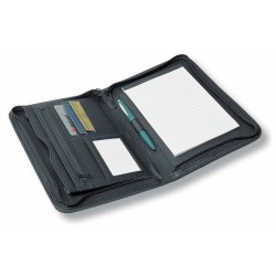 Non Leather Compendiums - A5 Zippered Compendium with Metal Plate