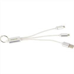 Metal Keyrings - Metal 3-in-1 Charging Cable with Key ring
