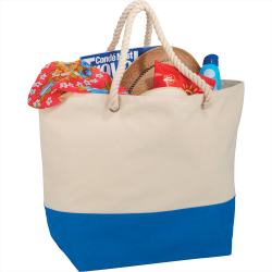 Cotton & Calico Tote Bags - Zippered 12oz Cotton Canvas Rope Tote