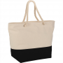 Cotton & Calico Tote Bags - Zippered 12oz Cotton Canvas Rope Tote